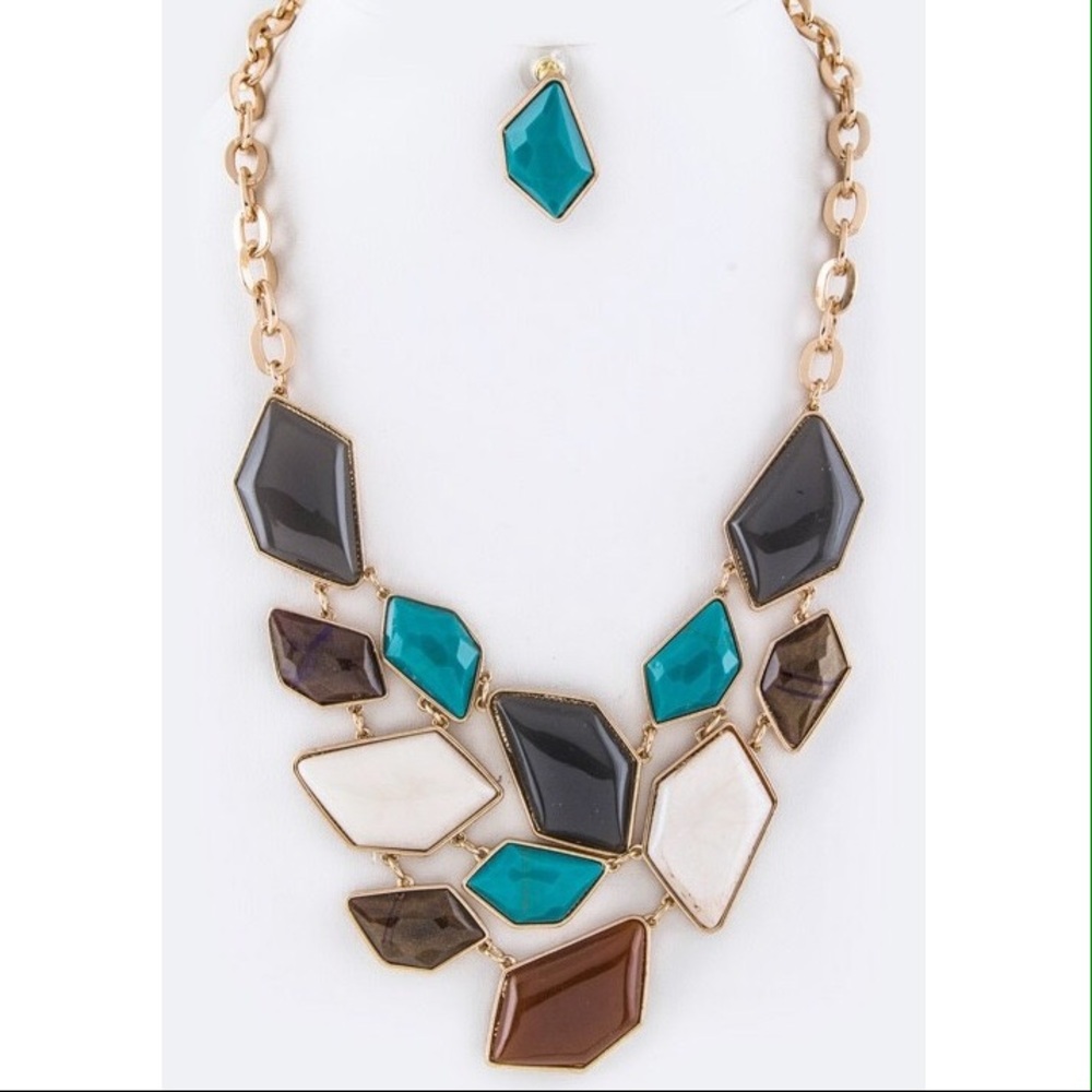 Cool Colors Statement Necklace Set